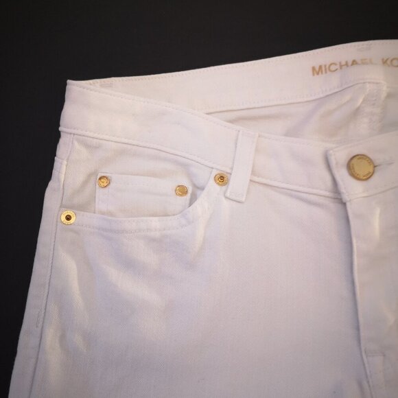 Michael Kors Ladies Cropped Skinny Size 8 Petite White Jeans - Picture 8 of 11